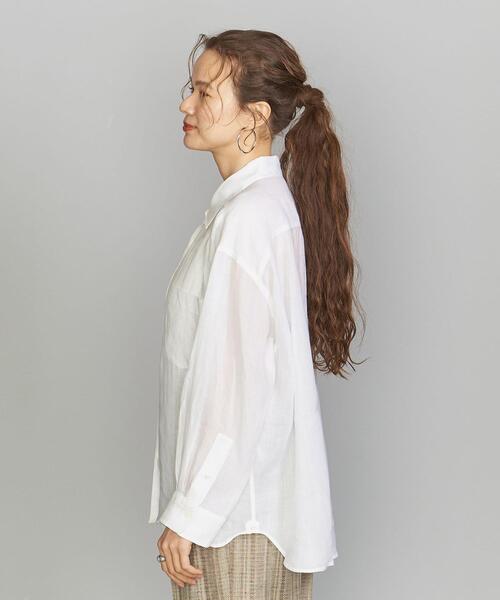 BEAUTY&YOUTH UNITED ARROWS（ビューティーアンドユースユナイテッドアローズ）の「BY TRADITIONAL 麻カシュクールレギュラーシャツ -2WAY-（シャツ/ブラウス・レディース・ブラック/ホワイト/ピンク/コバルトブルー・FREE）」の13枚目の写真