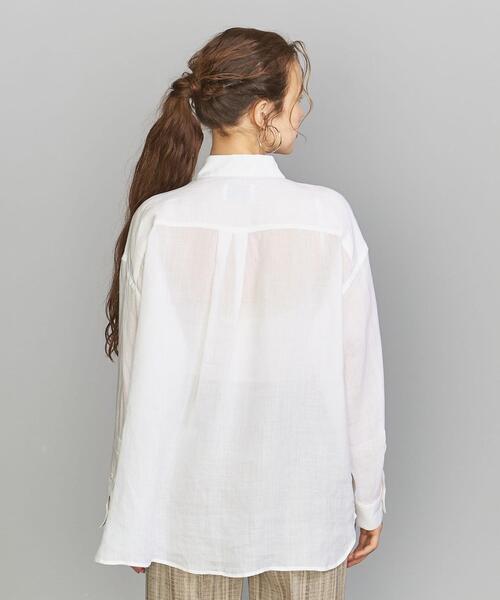 BEAUTY&YOUTH UNITED ARROWS（ビューティーアンドユースユナイテッドアローズ）の「BY TRADITIONAL 麻カシュクールレギュラーシャツ -2WAY-（シャツ/ブラウス・レディース・ブラック/ホワイト/ピンク/コバルトブルー・FREE）」の8枚目の写真