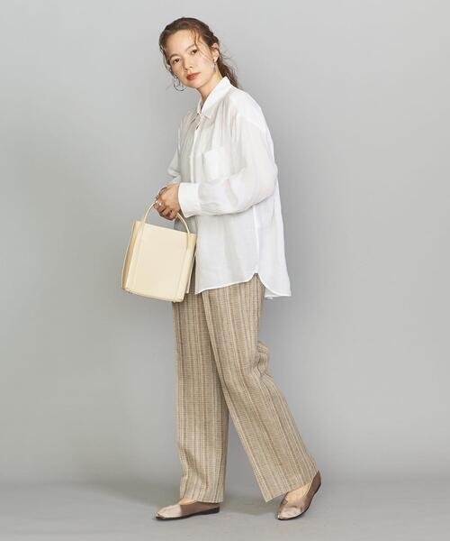 BEAUTY&YOUTH UNITED ARROWS（ビューティーアンドユースユナイテッドアローズ）の「BY TRADITIONAL 麻カシュクールレギュラーシャツ -2WAY-（シャツ/ブラウス・レディース・ブラック/ホワイト/ピンク/コバルトブルー・FREE）」の5枚目の写真