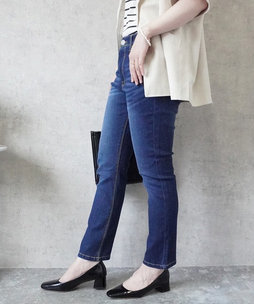 SELECT LEVERY(セレクトリベリー)の「(W.heart)スタイルアップスキニーデニムパンツ(デニムパンツ・レディース・インディゴブルー/ブルー/ネイビー/ワンウォッシュ/ライトブルー/ブラック/オフホワイト・MEDIUM/X-LARGE/SMALL/LARGE)」の18枚目の写真