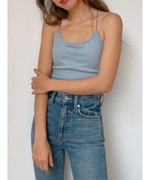 Vicente（ヴィセンテ）の「Back cross camisole　【カップ付き】（キャミソール・レディース・ブラック/ベージュ/ブルー・FREE）」の3枚目の写真