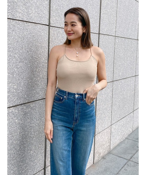 Vicente（ヴィセンテ）の「Back cross camisole　【カップ付き】（キャミソール・レディース・ブラック/ベージュ/ブルー・FREE）」の7枚目の写真