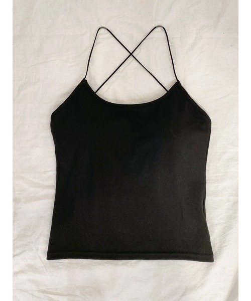 Vicente（ヴィセンテ）の「Back cross camisole　【カップ付き】（キャミソール・レディース・ブラック/ベージュ/ブルー・FREE）」の9枚目の写真