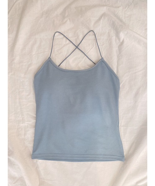 Vicente（ヴィセンテ）の「Back cross camisole　【カップ付き】（キャミソール・レディース・ブラック/ベージュ/ブルー・FREE）」の8枚目の写真