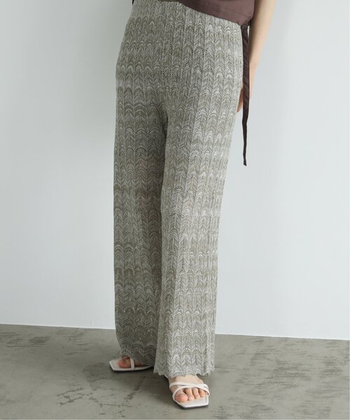 RAY CASSIN(レイカズン)の「メランジ透かし編みニットパンツ(その他パンツ・レディース・カーキ/キャメル/キナリ・FREE)」の1枚目の写真