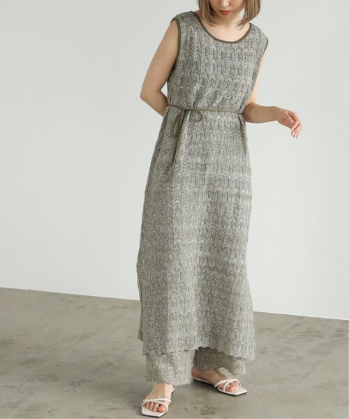 RAY CASSIN(レイカズン)の「メランジ透かし編みニットパンツ(その他パンツ・レディース・カーキ/キャメル/キナリ・FREE)」の6枚目の写真