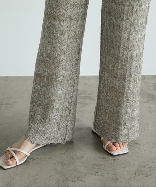 RAY CASSIN(レイカズン)の「メランジ透かし編みニットパンツ(その他パンツ・レディース・カーキ/キャメル/キナリ・FREE)」の8枚目の写真