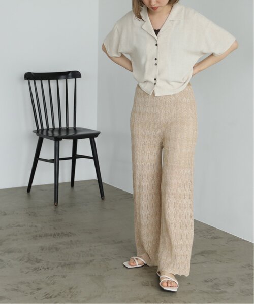 RAY CASSIN(レイカズン)の「メランジ透かし編みニットパンツ(その他パンツ・レディース・カーキ/キャメル/キナリ・FREE)」の12枚目の写真