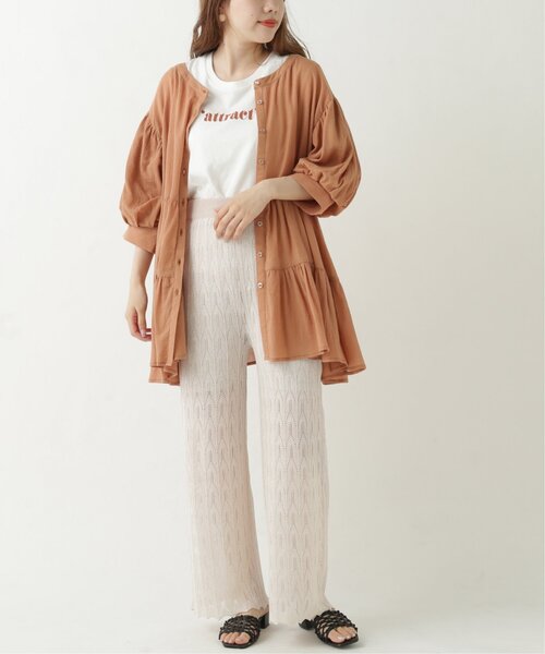 RAY CASSIN(レイカズン)の「メランジ透かし編みニットパンツ(その他パンツ・レディース・カーキ/キャメル/キナリ・FREE)」の17枚目の写真