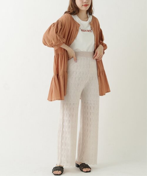 RAY CASSIN(レイカズン)の「メランジ透かし編みニットパンツ(その他パンツ・レディース・カーキ/キャメル/キナリ・FREE)」の18枚目の写真