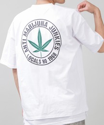 SPINNS | 【ゆったりシルエット】リーフデザインバックプリント半袖Tシャツ(Tシャツ/カットソー)