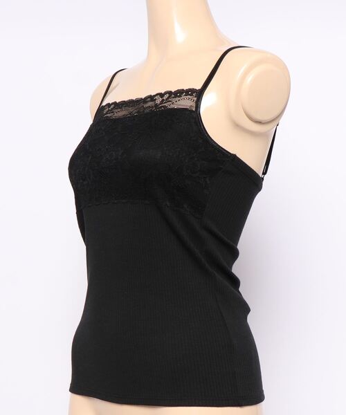 FREE'S MART（フリーズマート）の「テレコレースキャミソール（キャミソール・レディース・ブラック/ホワイト・FREE）」の3枚目の写真