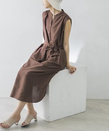 URBAN RESEARCH | コットンシルクギャザーノースリーブワンピース(ワンピース)