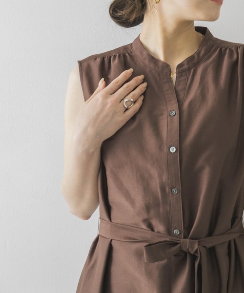 URBAN RESEARCH(アーバンリサーチ)の「コットンシルクギャザーノースリーブワンピース(ワンピース・レディース・ブラウン系その他/パープル系その他/ブラック・FREE)」の14枚目の写真