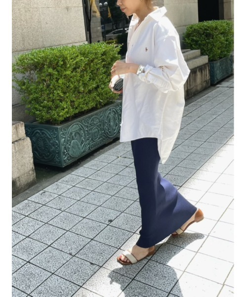 ulu（ウル）の「original Long rib tight skirt（スカート・レディース・ネイビー/クリーム・FREE）」の14枚目の写真