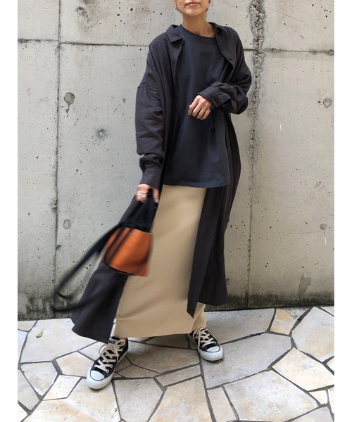 ulu（ウル）の「original Long rib tight skirt（スカート・レディース・ネイビー/クリーム・FREE）」の12枚目の写真