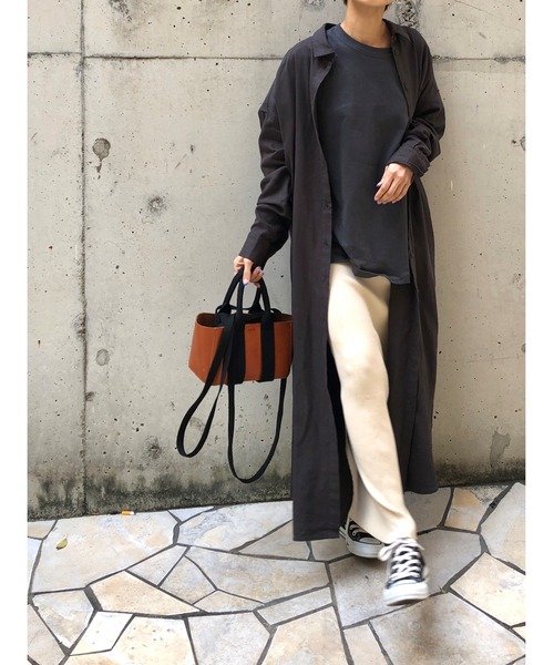 ulu（ウル）の「original Long rib tight skirt（スカート・レディース・ネイビー/クリーム・FREE）」の5枚目の写真