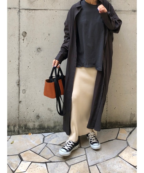 ulu（ウル）の「original Long rib tight skirt（スカート・レディース・ネイビー/クリーム・FREE）」の15枚目の写真