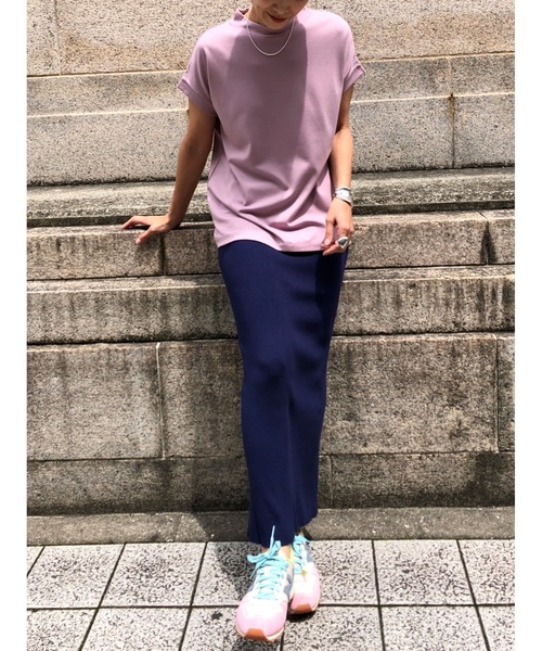 ulu（ウル）の「original Long rib tight skirt（スカート・レディース・ネイビー/クリーム・FREE）」の16枚目の写真