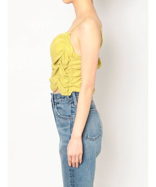 EVRIS（エヴリス）の「シャーリングクロップドトップス（キャミソール・レディース・ホワイト/ブラック/イエロー・FREE）」の10枚目の写真