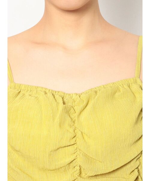 EVRIS（エヴリス）の「シャーリングクロップドトップス（キャミソール・レディース・ホワイト/ブラック/イエロー・FREE）」の12枚目の写真