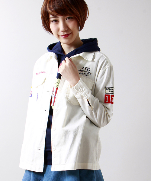 WEGO（ウィゴー）の「WEGO/ボーイスカウトシャツ（シャツ/ブラウス・レディース・ホワイト/カーキ/その他1・FREE）」の2枚目の写真