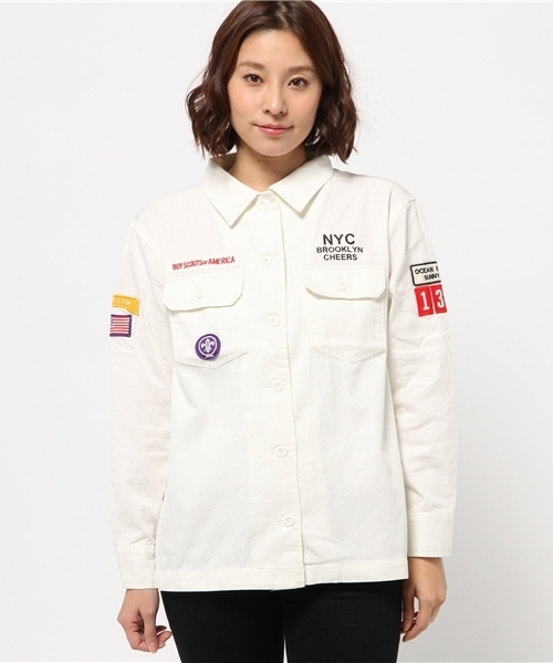 WEGO（ウィゴー）の「WEGO/ボーイスカウトシャツ（シャツ/ブラウス・レディース・ホワイト/カーキ/その他1・FREE）」の4枚目の写真