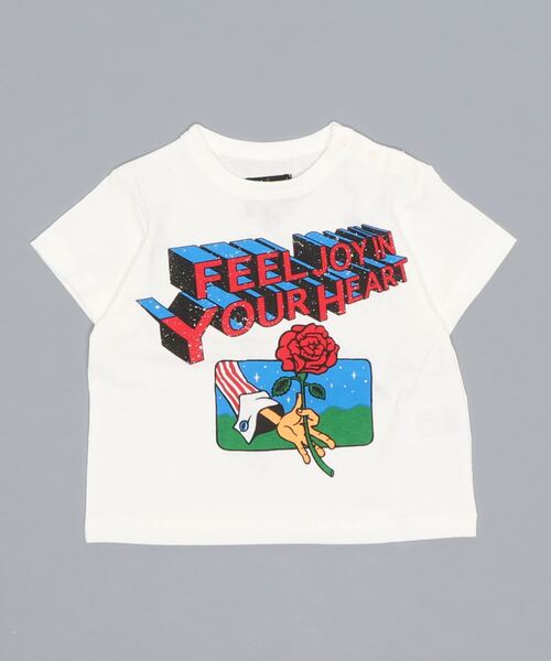 Life Support Products（ライフサポートプロダクツ）の「ヴィンテージグラフィックTシャツ（80～150cm）（Tシャツ/カットソー・キッズ・ホワイト/ライトブルー/ベージュ/オフホワイト/ピンク/グリーン/マスタード/レモンイエロー/チャコール/ブラック・90/100/110/120/80/130/95/140/150）」の11枚目の写真