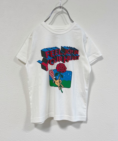 Life Support Products（ライフサポートプロダクツ）の「ヴィンテージグラフィックTシャツ（80～150cm）（Tシャツ/カットソー・キッズ・ホワイト/ライトブルー/ベージュ/オフホワイト/ピンク/グリーン/マスタード/レモンイエロー/チャコール/ブラック・90/100/110/120/80/130/95/140/150）」の16枚目の写真