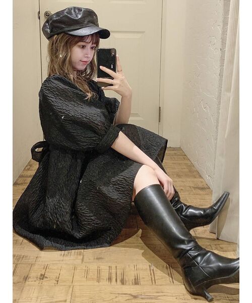 dazzlin（ダズリン）の「プチオープンフレアチュニック（チュニック・レディース・ブラック/オフホワイト・FREE）」の14枚目の写真