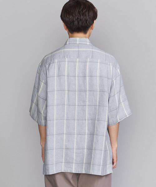 BEAUTY&YOUTH UNITED ARROWS（ビューティーアンドユースユナイテッドアローズ）の「BY リネン ラミー チェック ビッグシルエット シャツ（シャツ/ブラウス・メンズ・ライトブルー/ナチュラル・X-LARGE/SMALL/LARGE/MEDIUM）」の5枚目の写真