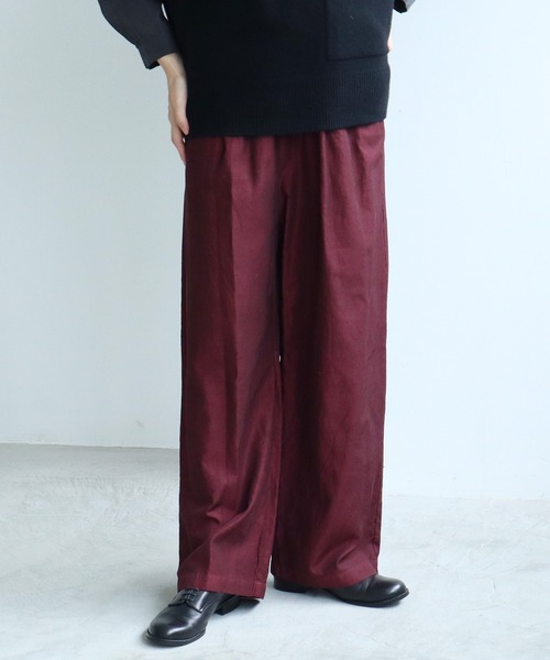 yuni（ユニ ）の「ウール混 LUNAFA wide petti パンツ（その他パンツ