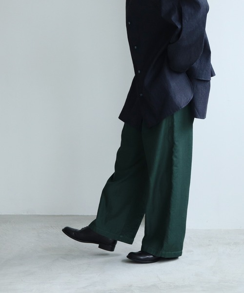 yuni（ユニ　）の「ウール混 LUNAFA　wide petti パンツ（その他パンツ・レディース・グリーン/グレー/ピンク/オレンジ/ブラック/ダークブラウン・FREE）」の8枚目の写真