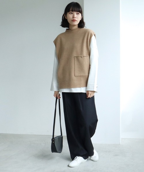 yuni（ユニ　）の「ウール混 LUNAFA　wide petti パンツ（その他パンツ・レディース・グリーン/グレー/ピンク/オレンジ/ブラック/ダークブラウン・FREE）」の19枚目の写真