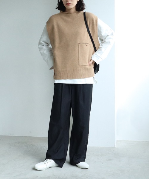 yuni（ユニ　）の「ウール混 LUNAFA　wide petti パンツ（その他パンツ・レディース・グリーン/グレー/ピンク/オレンジ/ブラック/ダークブラウン・FREE）」の20枚目の写真