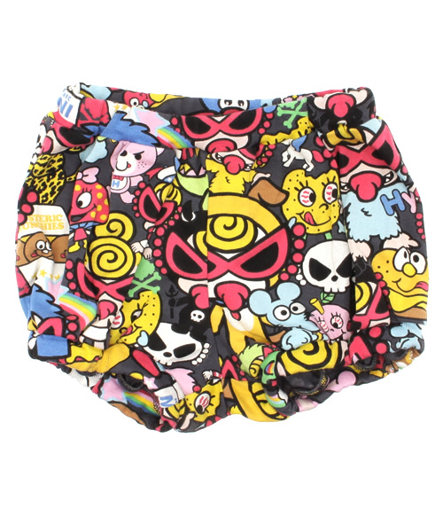 HYSTERIC MINI（ヒステリックミニ）の「BABY Hungry meet the Monsters 総柄 1分丈ブルマ（その他パンツ・キッズ・グリーン系その他/ホワイト系その他/ブラック系その他・FREE）」の3枚目の写真