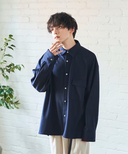 Alpinus（アルピナス）の「Alpinus - lose silhouette regular color shirt /ルーズシルエットレギュラーカラーシャツ（シャツ/ブラウス・メンズ・チャコールグレー/ネイビー/ブラウン・SMALL/MEDIUM）」の10枚目の写真