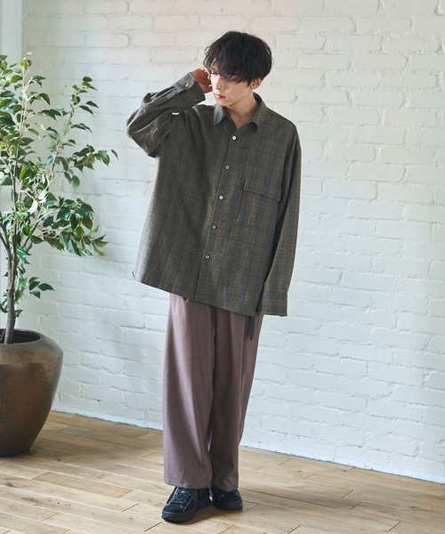 Alpinus（アルピナス）の「Alpinus - lose silhouette regular color shirt /ルーズシルエットレギュラーカラーシャツ（シャツ/ブラウス・メンズ・チャコールグレー/ネイビー/ブラウン・SMALL/MEDIUM）」の19枚目の写真