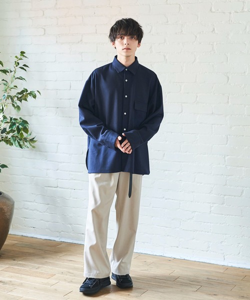 Alpinus（アルピナス）の「Alpinus - lose silhouette regular color shirt /ルーズシルエットレギュラーカラーシャツ（シャツ/ブラウス・メンズ・チャコールグレー/ネイビー/ブラウン・SMALL/MEDIUM）」の11枚目の写真