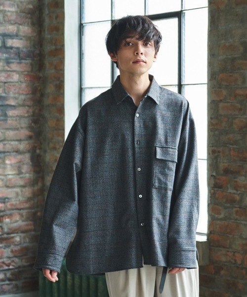 Alpinus（アルピナス）の「Alpinus - lose silhouette regular color shirt /ルーズシルエットレギュラーカラーシャツ（シャツ/ブラウス・メンズ・チャコールグレー/ネイビー/ブラウン・SMALL/MEDIUM）」の16枚目の写真
