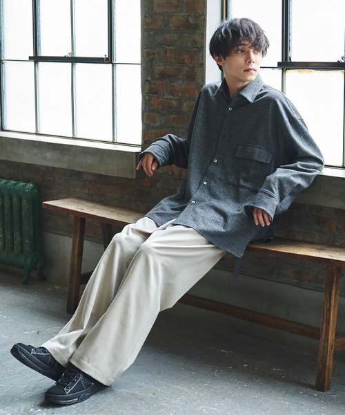 Alpinus（アルピナス）の「Alpinus - lose silhouette regular color shirt /ルーズシルエットレギュラーカラーシャツ（シャツ/ブラウス・メンズ・チャコールグレー/ネイビー/ブラウン・SMALL/MEDIUM）」の21枚目の写真