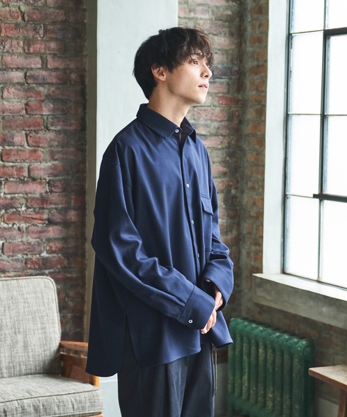 Alpinus（アルピナス）の「Alpinus - lose silhouette regular color shirt /ルーズシルエットレギュラーカラーシャツ（シャツ/ブラウス・メンズ・チャコールグレー/ネイビー/ブラウン・SMALL/MEDIUM）」の8枚目の写真