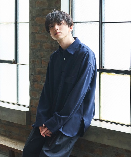 Alpinus（アルピナス）の「Alpinus - lose silhouette regular color shirt /ルーズシルエットレギュラーカラーシャツ（シャツ/ブラウス・メンズ・チャコールグレー/ネイビー/ブラウン・SMALL/MEDIUM）」の17枚目の写真