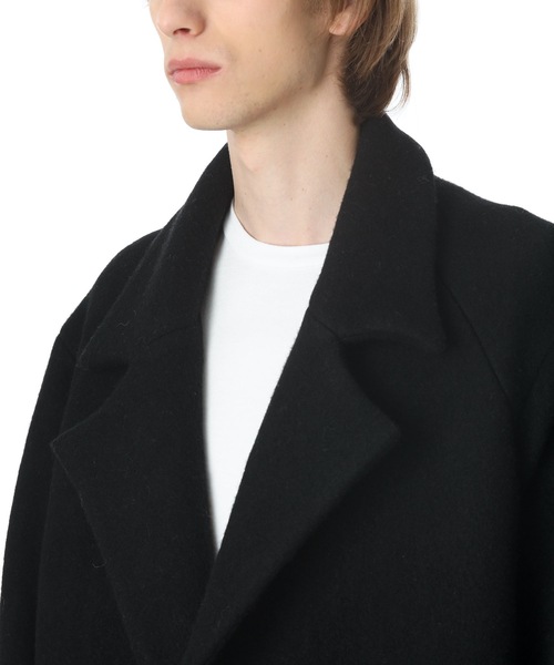 KAZUYUKI KUMAGAI ATTACHMENT（カズユキクマガイアタッチメント）の「MILLED WOOL KNIT BELTED COAT（その他アウター・メンズ・ブラック/ベージュ・1/2）」の13枚目の写真