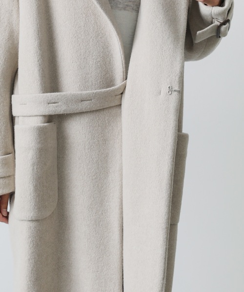 KAZUYUKI KUMAGAI ATTACHMENT（カズユキクマガイアタッチメント）の「MILLED WOOL KNIT BELTED COAT（その他アウター・メンズ・ブラック/ベージュ・1/2）」の22枚目の写真