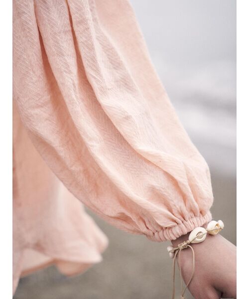 To the sea（トゥーザシー）の「2WAY スモッグチュニックトップス（シャツ/ブラウス・レディース・オレンジ/アイボリー・FREE）」の10枚目の写真