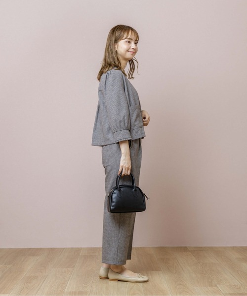 flower（フラワー）の「ハウンドトゥースジャケット（ノーカラージャケット・レディース・ベージュ/ブラウン・FREE）」の15枚目の写真