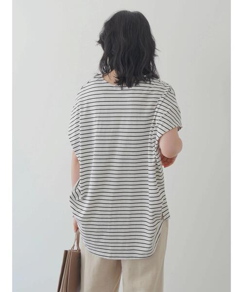 AMERICAN HOLIC(アメリカンホリック)の「ボーダーVネックサイドタックカットプルオーバー(Tシャツ/カットソー・レディース・ブラウン/ホワイト系その他4/ブラック系その他4・M/L)」の8枚目の写真