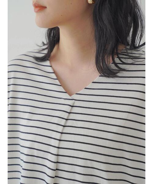 AMERICAN HOLIC(アメリカンホリック)の「ボーダーVネックサイドタックカットプルオーバー(Tシャツ/カットソー・レディース・ブラウン/ホワイト系その他4/ブラック系その他4・M/L)」の9枚目の写真