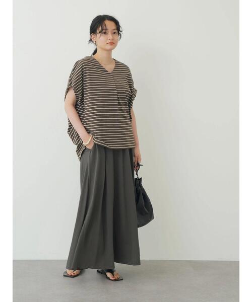 AMERICAN HOLIC(アメリカンホリック)の「ボーダーVネックサイドタックカットプルオーバー(Tシャツ/カットソー・レディース・ブラウン/ホワイト系その他4/ブラック系その他4・M/L)」の18枚目の写真